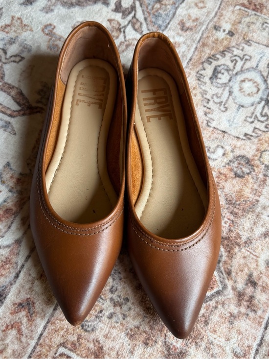 Frye Shoes - FRYE Women’s Pointed Toe Leather Flats - Brown